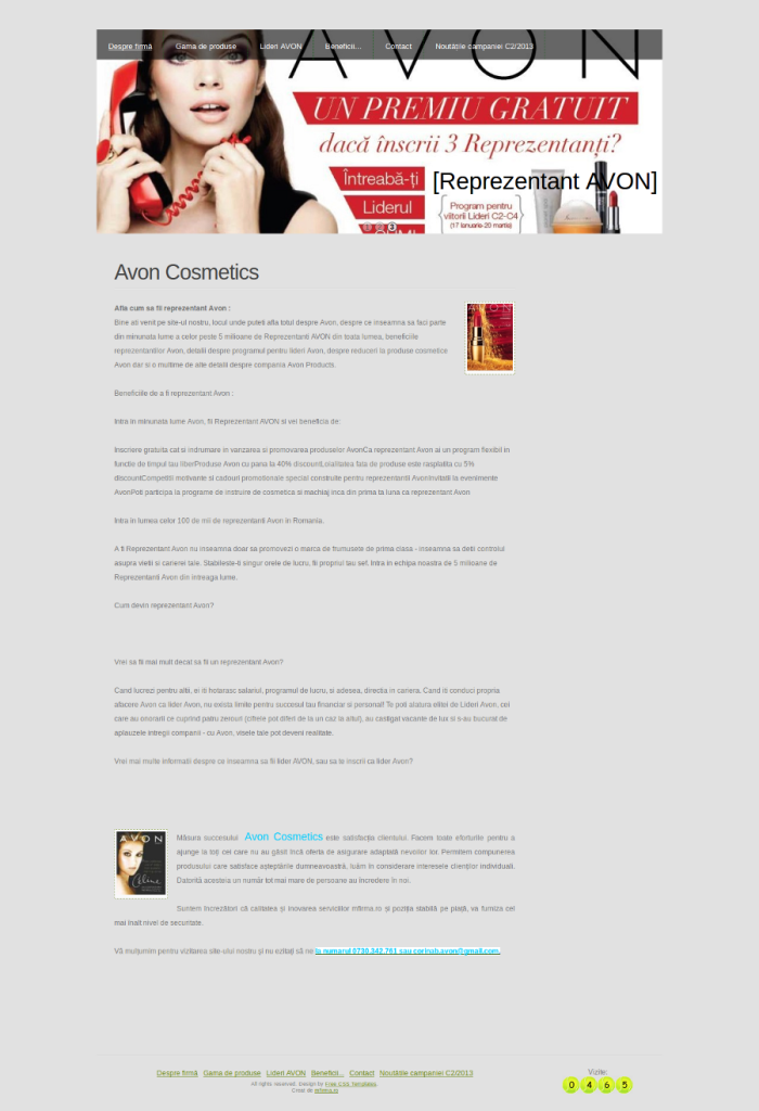 exemplu de pagina web pentru vanzarea cosmeticelor